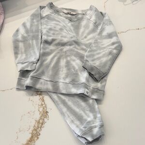 Children's Light Gray Tie-Dye Sweatshirt & Jogger Matching Set